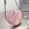 Rivetto Borse d'amore Catene Borsa a tracolla Borsa a tracolla Borsa a forma di cuori semplici Portafoglio da donna Design Cerniera Hardware Moda Fibbia per cintura Decorazione Cinghia non staccabile