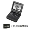 Powkiddy V90-spelspelare 3 tum IPS-sk￤rm Flip Handheld Console Open System Game-Console 16 Simulators PS1 Children Gifts