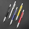 multi-function creative hexagon screwdriver lettering scale capacitor pen six in one metal tool pen DH657