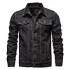 Men Jean Jackets Coats Classic Lapel Denim Kurtka swobodnie umyty guzika w dół ciężarówki kruszenia odzieży wierzchniej plus m-5xl