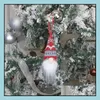 Decora￧￣o de Natal decora￧￣o sueca brinquedo de pel￺cia de pavor de boneca gnomo gnome tomte n￳rdico nisse an￣o elf ornamentos sn3228 dro dhhk9