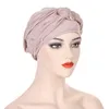 Mulheres muçulmanas tranças de seda pré -amarrado Crystal Turban Hat Lacarf Cancer Chemoie Beanie Cap Headwearwraping Capa