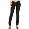 Women's Pants Autumn Skinny Straight Leg Jeans Outdoor Sex Low-Waisted Tight Pencil U Crotch Zip Open Stretch Knitted Denim