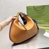 Designer -Crossbdoy Bags Attache Shoulder Handbag Tote Bags Patchwork Leather Hook Fastener Zipper Cotton Linen Top Quality Women Half Moon Purse Detachable Strap