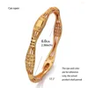 Bangle 6pcs/Lot Dubai Hawaiian Luxury 24k Gold Plated Bridal Bangles Bracciale Regali Matrimonio per le donne