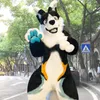 Husky Dog Fox Medium Long Fur Mascot Costume Walking Halloween Natal Fun￧￣o de terno em larga escala