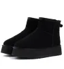 تصميم العلامة التجارية المصغرة منصة التمهيد وينتر WGG WGG Onkle Australia Snow Boots Bottom Bottom Leather Real Dark Fluffy Boofies with Fur Pt103101