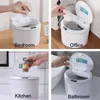 Atık kutuları 3L5L Akıllı Çöp Kutusu Masaüstü Sensör Mutfak Banyo Araba Akıllı Çöp Kovası 221208
