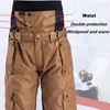 스키 팬츠 2023 고품질 남성 여성 바람 방수 방수 따뜻한 커플 스노우 바지 겨울 스키 보드 허리 보호
