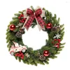 Kerstdecoraties Kunstmatige krans groen crestwood sparren versierd met dennenappels bessen clusters frosted takken collectio