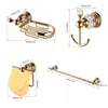 Bath Accessory Set Luxury Crystal Golden Bathroom Accessories Towel Rack Paper Soap Hook Hardware Combo Kit
