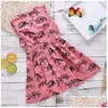 Girl'S Dresses Baby Girl Pink Doll Collar Dinosaur Dress Summer Cotton Blends Skirts Kids Children Clothes Zht 021 Drop Delivery Mat Dh2D9