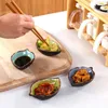 Plaques d'assaisonnement de vinaigre de soja en céramique Feuille Sauce en céramique Sauce de sushi japonaise Plats de sushi feuilles Patte-table Plaque de collation de la vaisselle BH8095 TQQ