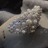 Pierścienie klastrowe Umgody moda s925 srebrne manako oświadczenie perły Pierścień Mirco cyrkonż