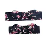 Vintage Flowers Pattern Bunny Ears Parent-child Headband Fashion Handmade Knotted Elastic Hairband Print Infant Headwear