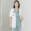 Stomatologist high-end custom medical beauty plastic nurse lab coat short sleeve white-coat white gown doctor work clothes