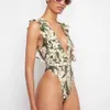 Swim Wear Women's Swimsuit Deep V Floral Print Swimsuit Fitness Beach Data de natação Triângulo Micro Bikinis Sexy Low Cídhar T2221208