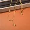 New Ins GoldLoubleLoveペンダントネックレスシンプルなファッション気質オールマッチセーターチェーンアクセサリー