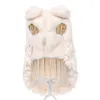 Vêtements pour chiens 2022 Automne et hiver Princesse Fan Blanc Fluffy Élégant Noir Bow Coton Vêtements Simple Mode