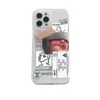￉tui de t￩l￩phone mobile transparent de caract￨re pour iPhone 14 13 12 11 Pro Xs Max xr 7 8 Plus Couvercle de protection de la cam￩ra de cam￩ra en silicone doux