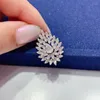 Correntes azuo jóias finas 18k Diamantes reais de ouro branco 1.0ct Colar de gotas aquáticas de 1,0ct Partido de casamento de banquetes sênior para mulheres