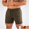 Herr shorts zip pocket män fitness gym som sommar kör kort manlig jogger träning strand varumärke sport 220406 droppleveranskläder mig dhifn