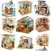 Doll Houseアクセサリーロボットタイム木製ドールハウスキットdiyミニチュア家具おもちゃのおもちゃ誕生日プレゼントコレクションlj201126 d dht2j