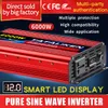 Onda sinusoidale pura inverter DC12V/24V a AC 220V tensione 7000W/8000W 50/60HZ convertitore di potenza trasformatore per auto solare con display a LED