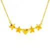 Naszyjniki wisiorek Dubai 24K złota gwiazda dla kobiet Chokers Clear Stars Biżuter Choker 45cm Link Sain Prezenty świąteczne