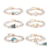 Identyfikacja moda Złota Kolor Moon Star Heart Infinity Charms Pearl Bracelets Kościa dla kobiet urok biżuterii dar dhqie