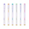 6 pièces Double tête stylos fluorescents ensemble deux couleurs surligneur Spot Liner marqueur dessin bureau école A7257