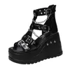 Sommarkilar Hög gotisk kvinnlig plattform Stylish Zipper Punk Street Women's Sandals Fish Mouth Shoes Woman T221209 300