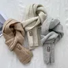 Schals Hut Handschuh Set Schal YD492 Neue Winter Herren Solid Warm Damen Leder Label Schal Wolle gestrickt