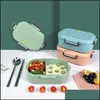 Geschirr-Sets, Mikrowellenherd, getrennt, Lunchbox, Geschirr, Vorratsbehälter, Kinder, Kinder, Schule, Büro, tragbar, Drop-Lieferung, Ho Dhket