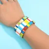 Charm Bracelets ZMZY Arrival Stacked Rainbow Jewelry Wholesale Esmalte Tile Bead Bracelet Fashion Custom Frisado Para Mulheres