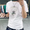 Fashion Designer Mens T Shirt Highs Quality Newests Womens Letter Hot drilling Short Sleeve Round Neck Cotton Tees Size S-5XL