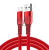 2.4A Fast Nylon Braided cables Mobile Phone Charging Cable USB Android Type-C micro usb Aluminum Alloy Data cord