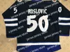 College Hockey draagt ​​NIK1 50 Jack Roslovic Manitoba Moose Jets Hockey Jersey genaaid met aangepast elke naam en nummer 21 Francis Beauvillier 42 Peter Stoykewych