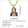 Wisiorek naszyjniki mężczyźni kobiety Hip Hop Iced Out Bling Joker naszyjnik z 11mm Miami kubański łańcuch Hiphop Chokers biżuteria