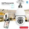 Wi -Fi PTZ câmeras IP Visualização remota Segurança E27 Interface da lâmpada 1080p sem fio 360 Gire a lâmpada panorâmica da câmera panorâmica de rastreamento automático