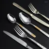 Dijkartikelen sets 4 stks/set bestek set Home Tableware roestvrijstalen messen lepel vork zilverwerk flatware druppel