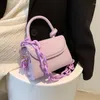 イブニングバッグ太いチェーンハンドバッグ財布ファッションバッグレディスミニリップスティックポケット高品質のレザークロスボディスクエアウォレットフラップ女性