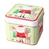 Kerstdecoraties Cartoon opbergdoos klein ijzer met helder patroon vintage reistin container fles voor kaarslip