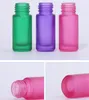 Bouteilles d'emballage givrées portables de 5ml, huile essentielle colorée, parfum, rouleau en verre épais, rouleau rechargeable de voyage pour femmes