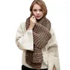 Scarves Cashmere Imitation Winter Women's Scarf Thick Solid Color Knitted Coarse Wool