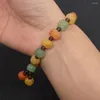 Strand 1 Natuurlijke Halfedelsteen Pompoen Armbanden 12mm Gemengde Kleur Kralen Groothandel Ambachten DIY Charm Accessoires Geschenken