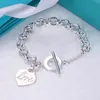 Mode perzik hart ketting armband OT gesp dames roestvrij staal paar hanger nek luxe sieraden Valentijnsdag cadeau met doos