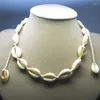 Chaînes 4pcs Collier de coquillage naturel avec ajustement flexible Bijoux simples Fabrication à la main pour vos propres vêtements de taille