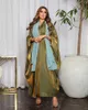 Roupas Étnicas Cetim Aberto Abaya Kimono Brilhante Hijab Muçulmano Vestido Feminino Kaftan Islam Batwing Abayas Cardigan Vestidos Turquia Festa Dubai