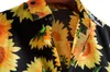 Chemises décontractées pour hommes Tournesol Print Beach Aloha Hommes 2022 Été Slim Fit Manches courtes Chemise florale hawaïenne Vacances Vêtements XXL